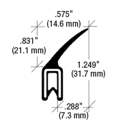 CRL Vertical Fin Trim Seal® - Flange Size: .079