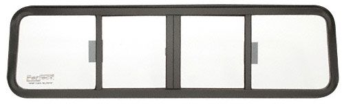 CRL Duo-Vent Four Panel Big Rig Slider with Clear Glass for 1970-1998 Ford Conventional Cabs