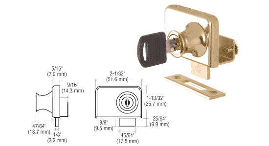 CRL Gold Plated Clamp-On Lock for 3/8