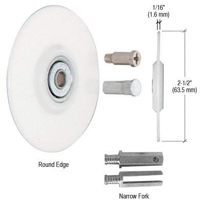 CRL Round Edge Nylon Replacement Wheel - 2-1/2