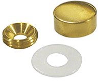 CRL Polished Brass 19mm Flat Cover Head with Washer