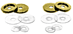 CRL Satin Brass Replacement Washers for Back-to-Back Solid Pull Handle