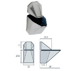 CRL Petite Adjustable Shelf Grip Satin Nickel for 4 to 12mm Glass