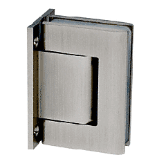 CRL Brushed Satin Nickel Oil Dynamic Full Back Plate Wall-to-Glass Hinge - Hold Open
