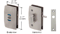 CRL Brushed Nickel Glass Swinging Door Lock with Indicator for 5/16" to 1/2" Glass