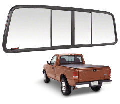 CRL OEM Replacement Duo-Vent Four Panel Slider With Light Green Glass for 1973-1996 Ford F-Series