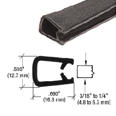 CRL Black 100' QuickEdge™ Trim for 3/16" to 1/4"