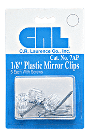 CRL 1/8" Standard Plastic Mirror Clip - Display Pack