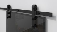 CRL CORTINA Sliding Door System for 80 kg, 2 m track, matte black