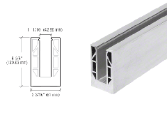 CRL Mill Aluminum 9BL Series Standard Square Base Shoe - Undrilled 118-1/8” Length
