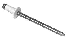 CRL White 1/8" Diameter, 1/16" to 1/8" Grip Range Aluminum Mandrel and Rivet - 1000/Pk