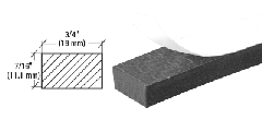 CRL Wetterdichtung aus Schaumgummi, 11,1 x 19,1 mm (7/16" x 3/4") mit Klebstoff zum freilegen