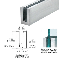 CRL Mill Aluminum 120" B5S Series Standard Square Base Shoe Drilled with 9/16" Hole Size