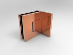 CRL BELLAGIO Adjustable Satin Brushed Copper 90° Glass-Glass Shower Hinge, Cover Plates