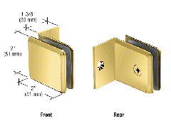 CRL Satin Brass Fixed Panel Beveled Clamp With Small Leg