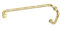 CRL Polished Brass 6" Pull Handle and 18" Towel Bar BM Series Combination With Metal Washers