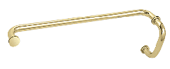 CRL Polished Brass 6" Pull Handle and 24" Towel Bar BM Series Combination With Metal Washers
