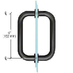 CRL Matte Black 6" BM Series Tubular Back-to-Back Pull Handle