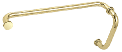 CRL Polished Brass 8" Pull Handle and 18" Towel Bar BM Series Combination With Metal Washers
