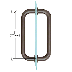 CRL Antique Bronze 8" BM Series Tubular Back-to-Back Pull Handle
