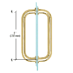 CRL Polished Brass 8" BM Series Tubular Back-to-Back Pull Handle