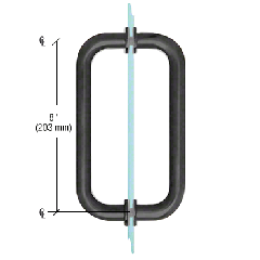 CRL Matte Black 8" BM Series Tubular Back-to-Back Pull Handle