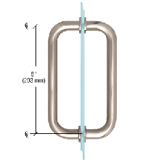 CRL Satin Nickel 8" BM Series Tubular Back-to-Back Pull Handle