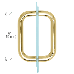 CRL Polished Brass 6" BM Series Back-to-Back Handle Without Metal Washers