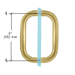 CRL Satin Brass 6" Back-to-Back Solid Brass 3/4" Diameter Pull Handles Without Metal Washers