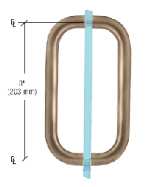CRL Brushed Bronze 8" Back-to-Back Solid 3/4" Diameter Pull Handles Without Metal Washers