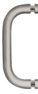 CRL Brushed Nickel 6" Single-Sided Solid 3/4" Diameter Pull Handle Without Metal Washers