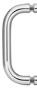 CRL Polished Chrome 6" Single-Sided Solid 3/4" Diameter Pull Handle Without Metal Washers