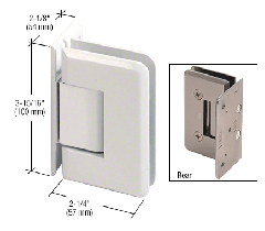 CRL All White Cologne 044 Series Wall Mount Offset Back Plate Hinge