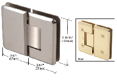 CRL Brushed Nickel Cologne 180 Series 180º Glass-to-Glass Hinge