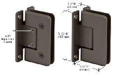 CRL Oil Rubbed Bronze Cologne 337 Series Adjustable Wall Mount Full Back Plate Hinge
