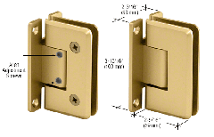 CRL Satin Brass Cologne 337 Series Adjustable Wall Mount Full Back Plate Hinge