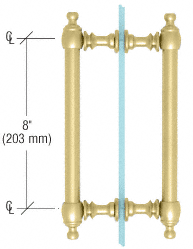 CRL Satin Brass 8" Colonial Style Back-to-Back Pull Handles