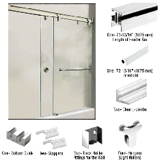 CRL Polished Stainless Standard 180 Degree Contempo Kit