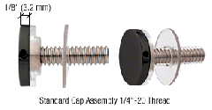 CRL Matte Black 3/4" Diameter Standoff Cap Assembly