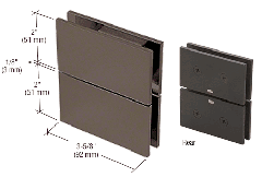 CRL Oil Rubbed Bronze Cardiff Series Glass-to-Glass Mount Hinge