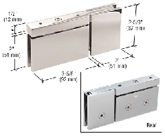 CRL Polished Nickel Top or Bottom Mount Cardiff Pivot Hinge with Attached U-Clamp