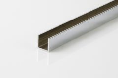 CRL Aluminium U-Channel 15 x 15 mm, for 8 to 10 mm Glass, 3 m, Chrome Plated