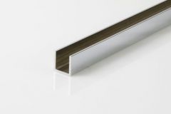 CRL Aluminium Brushed Nickel U-Channel 20 x 20 mm, for 10 to 12 mm Glass