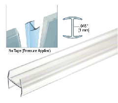 CRL Clear Copolymer Strip for 180º Glass-to-Glass Joints - 1/2" (12mm) Tempered Glass
