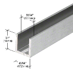 CRL Edelstahl U-Profil für 12 mm, 19 x 17 mm, 2,4 m