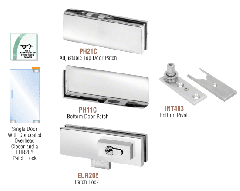 CRL European Patch Door Kit for Use With Overhead Door Closer With Lock