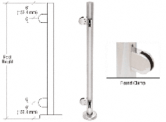 CRL 42" 90 Degree Corner Post With Round Clamps
