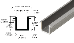 CRL Recessed U-Channel for 1/2" Glass