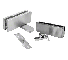CRL Brushed Stainless Steel Hydraulic Patch Door Set No Hold Open