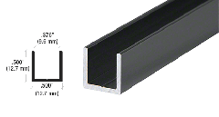 CRL Flat Black 3/8" Single Aluminum U-Channel
